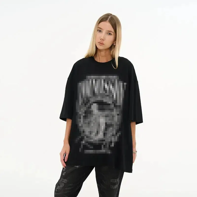 Graphic Print Oversized Pullover