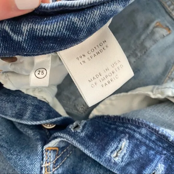 GRLFRND Karolina high rise raw hem distressed Skinny blue Jeans Sixpence size 25