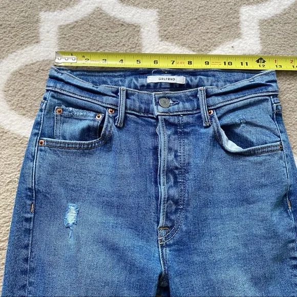 GRLFRND Karolina high rise raw hem distressed Skinny blue Jeans Sixpence size 25