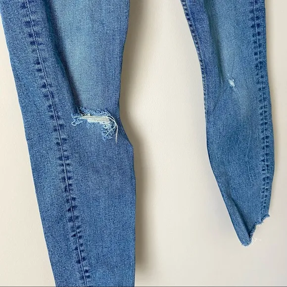 GRLFRND Karolina high rise raw hem distressed Skinny blue Jeans Sixpence size 25
