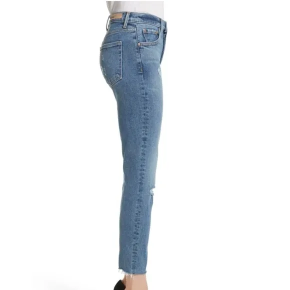 GRLFRND Karolina high rise raw hem distressed Skinny blue Jeans Sixpence size 25