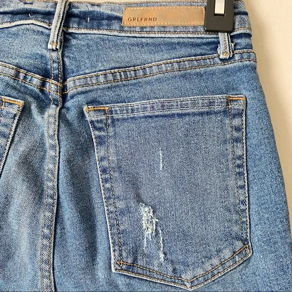 GRLFRND Karolina high rise raw hem distressed Skinny blue Jeans Sixpence size 25