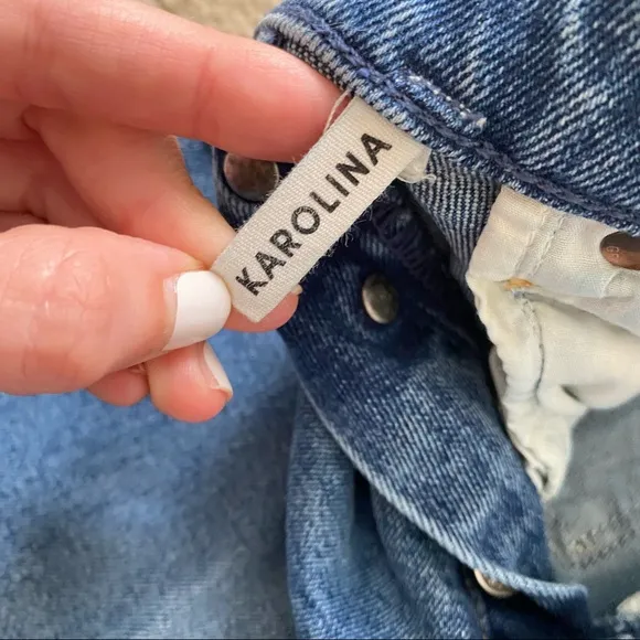 GRLFRND Karolina high rise raw hem distressed Skinny blue Jeans Sixpence size 25