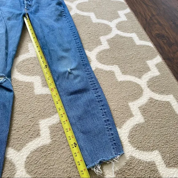 GRLFRND Karolina high rise raw hem distressed Skinny blue Jeans Sixpence size 25