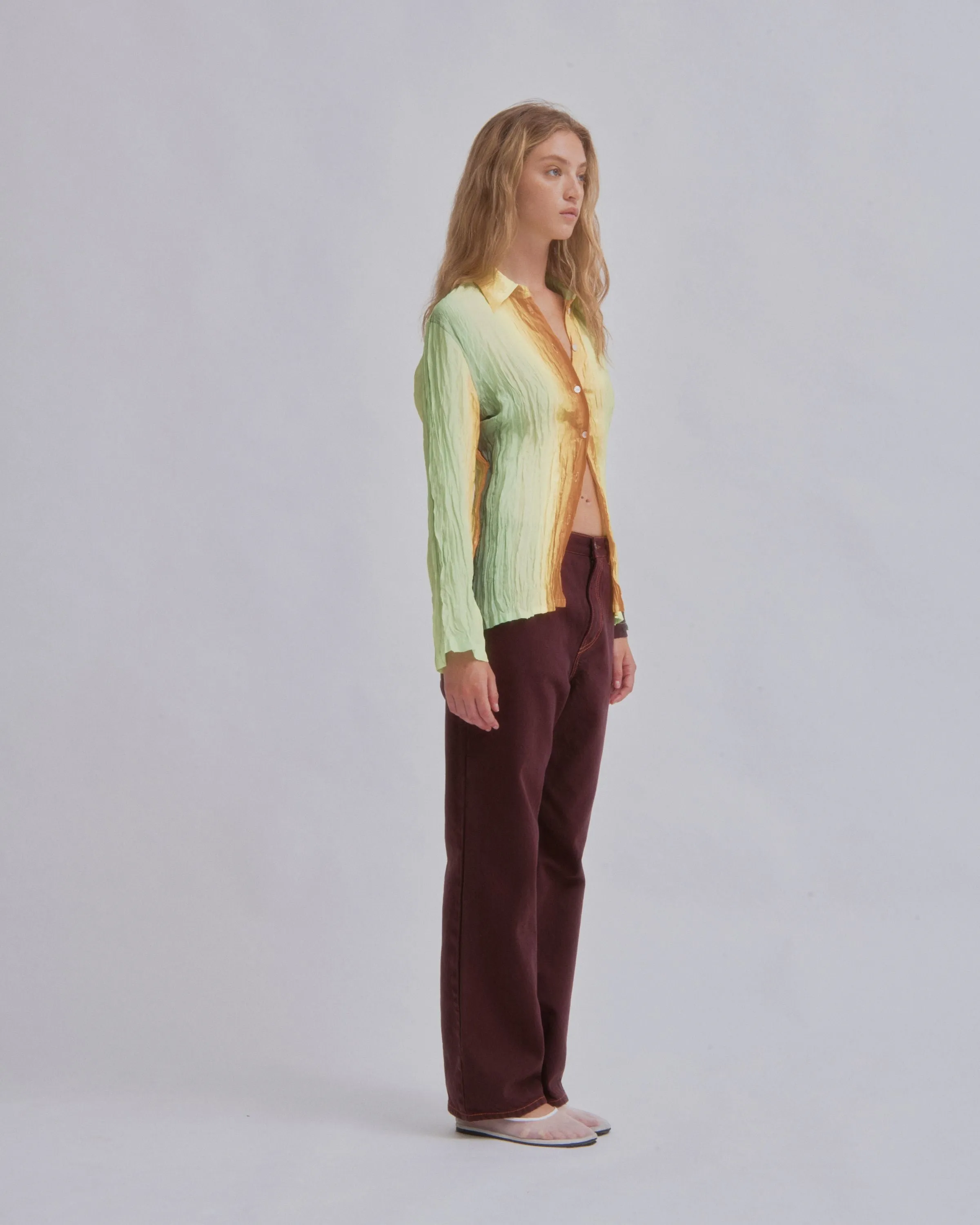 Hand Pleated Shirt in Gradient