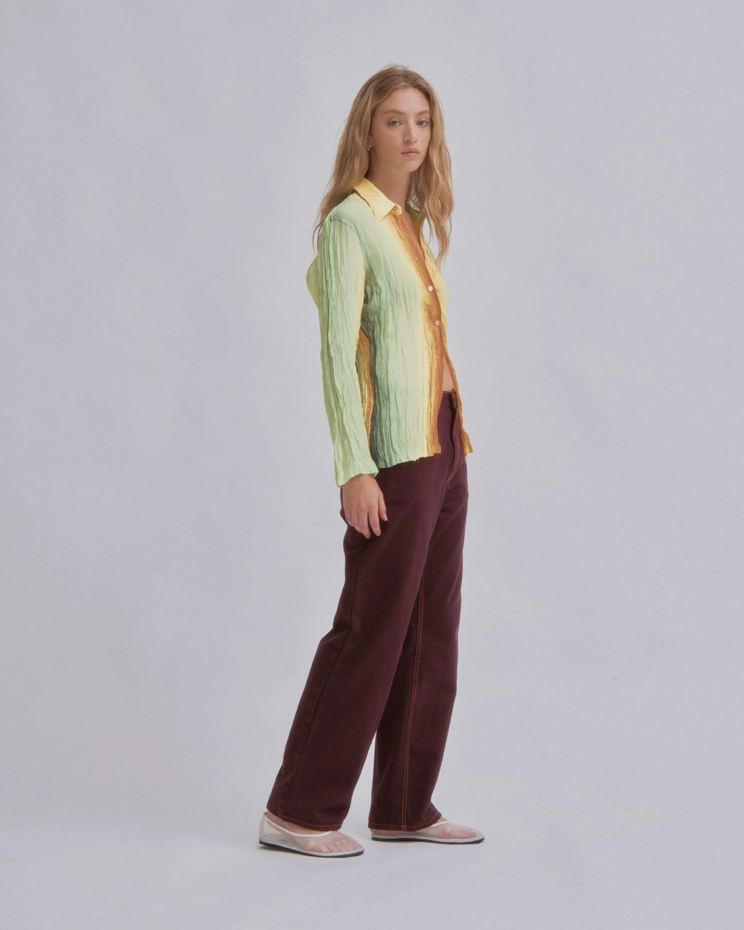 Hand Pleated Shirt in Gradient