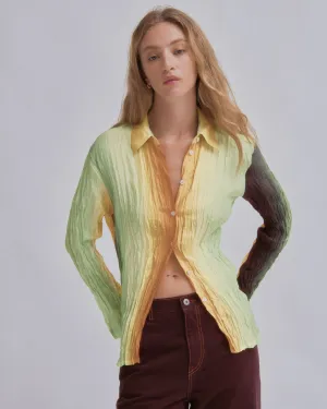 Hand Pleated Shirt in Gradient