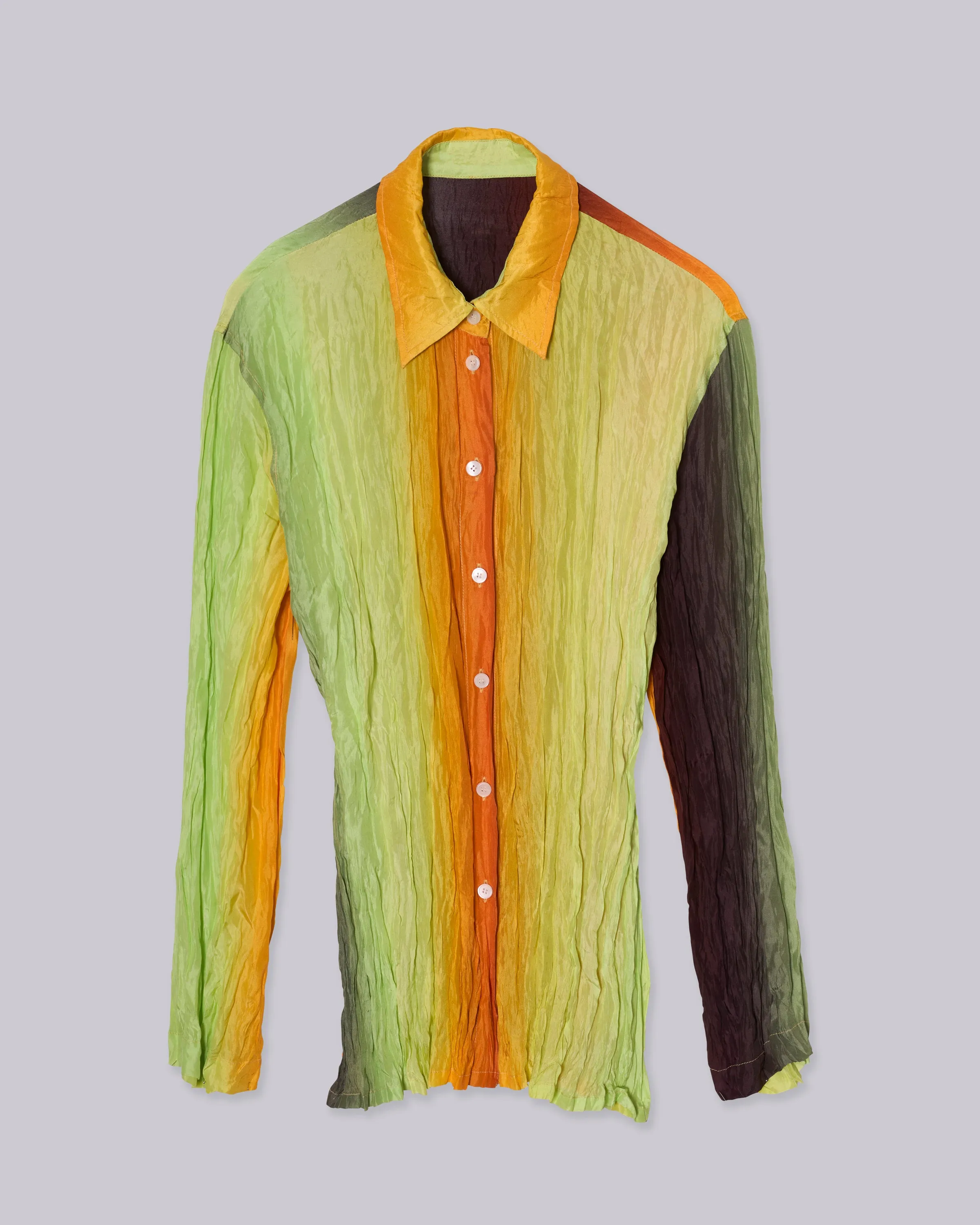 Hand Pleated Shirt in Gradient