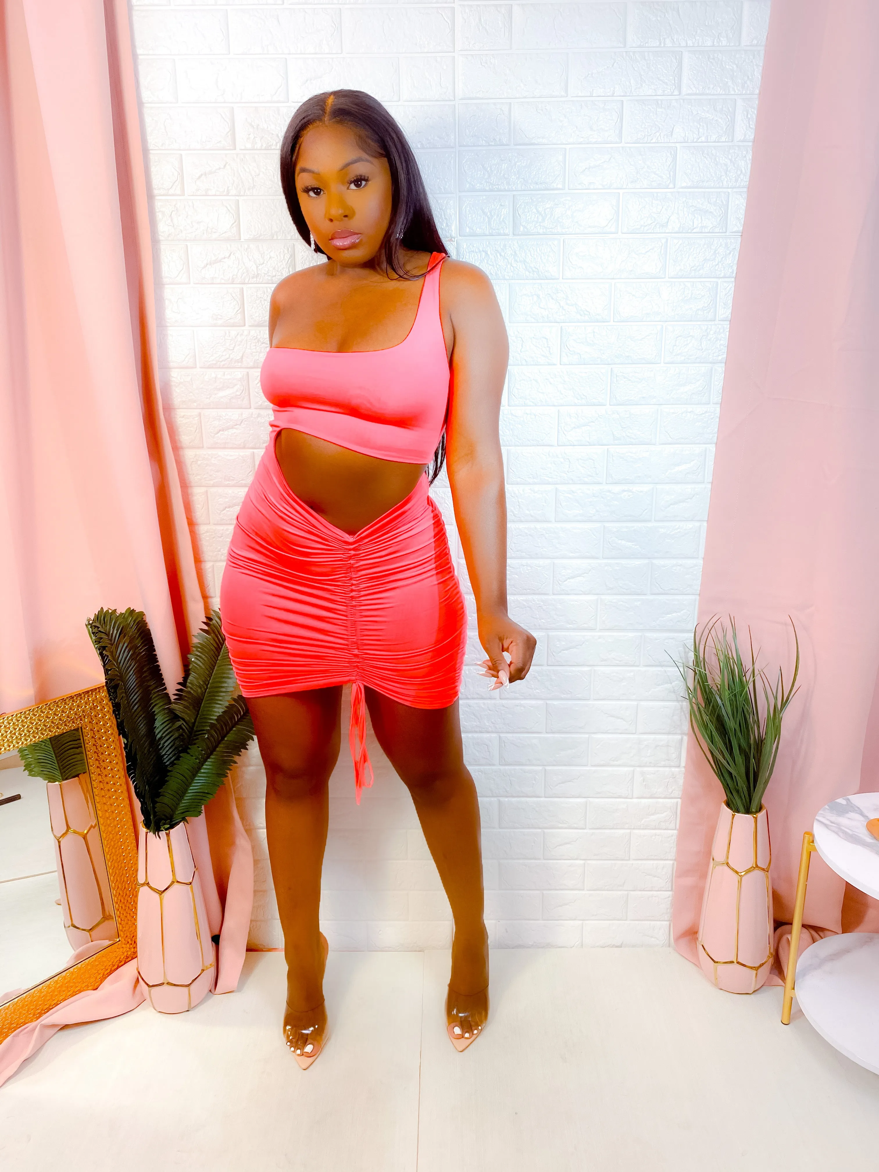 HEARTBREAKER CUTOUT MINI DRESS (PINK) (FINAL SALE)