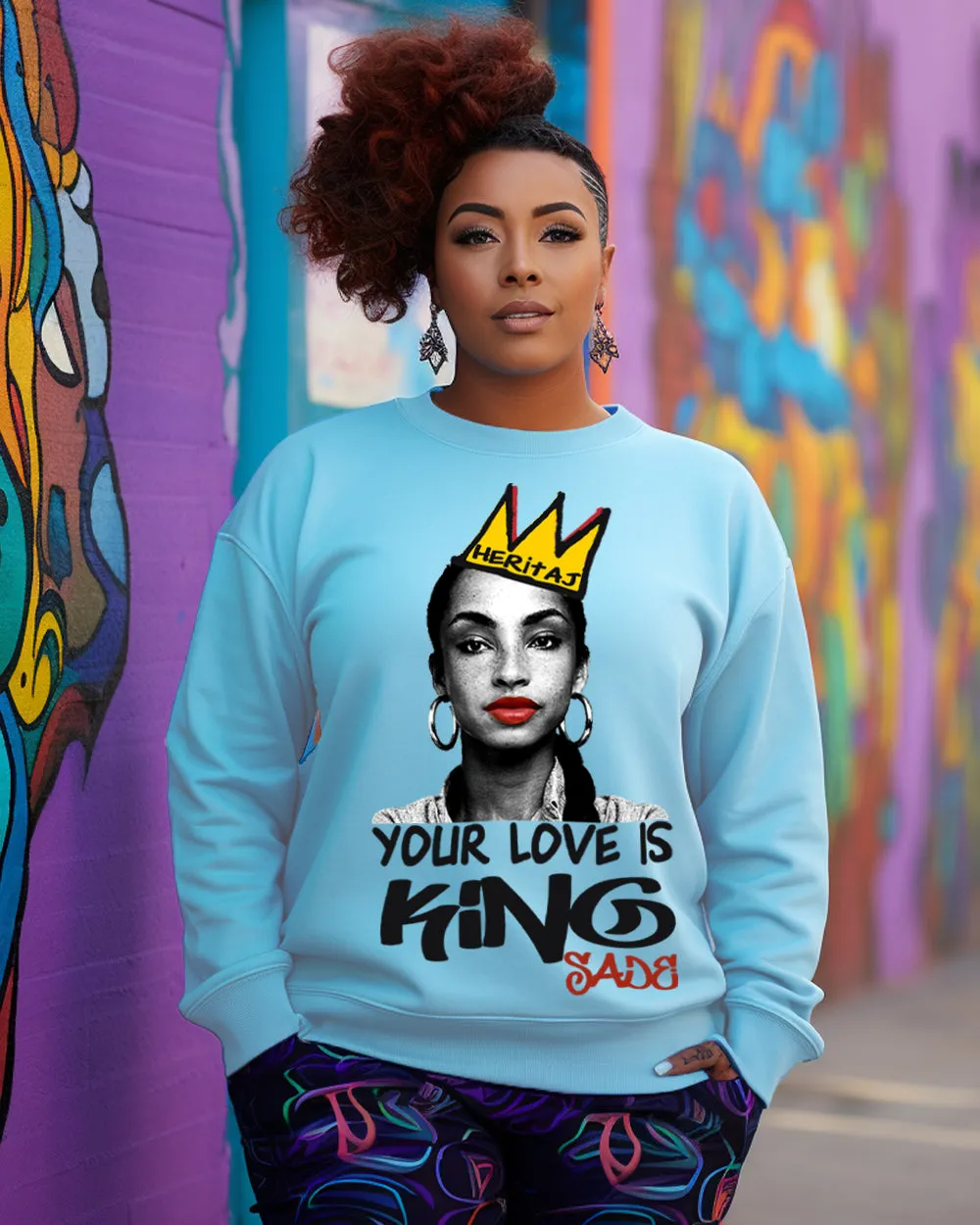 Heritaj SADE-YOUR LOVE IS KING-(Premium Crewneck Sweatshirt)
