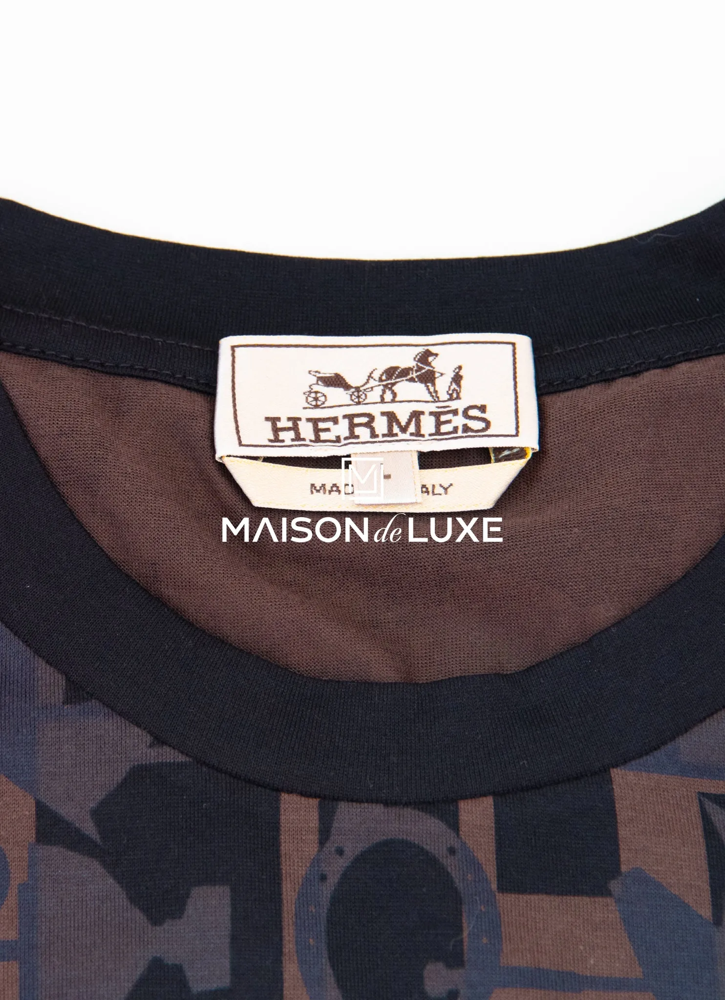 Hermes Men's Her-mes Imprime Anthracite T-Shirt L