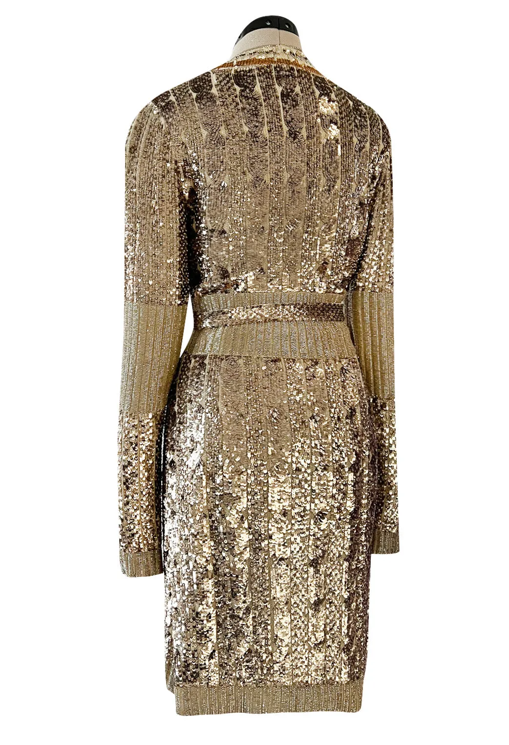 Highly Documented Fall 2006 Gucci by Frida Giannini Runway Gold Sequin Mini Dress