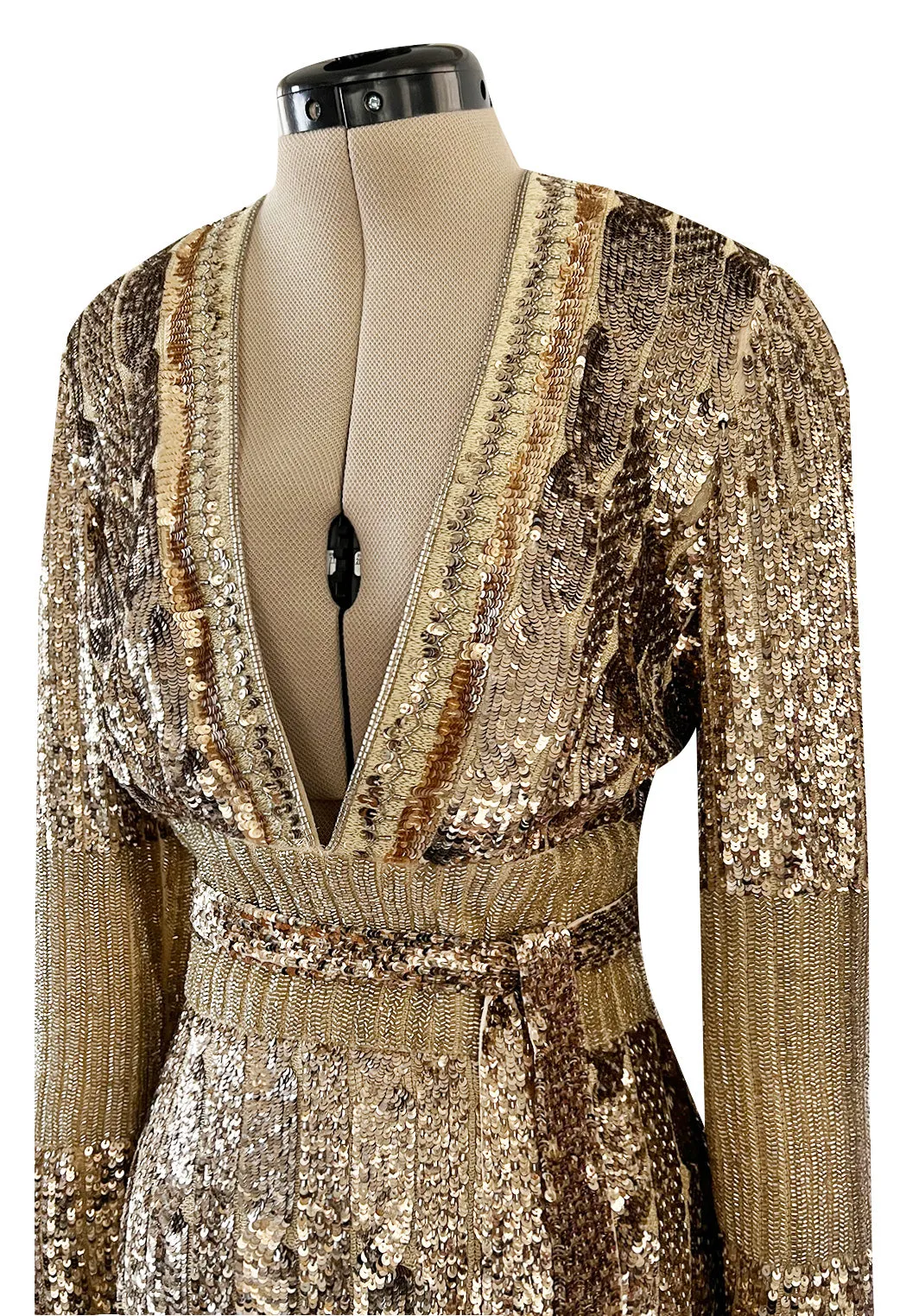 Highly Documented Fall 2006 Gucci by Frida Giannini Runway Gold Sequin Mini Dress