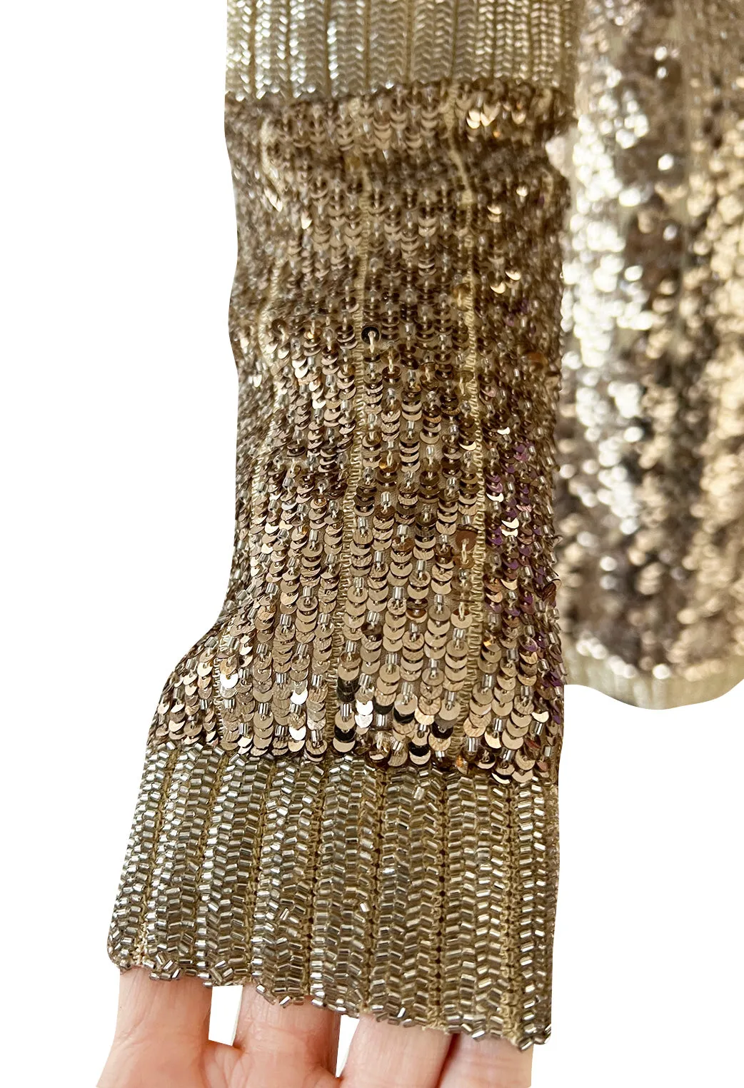 Highly Documented Fall 2006 Gucci by Frida Giannini Runway Gold Sequin Mini Dress