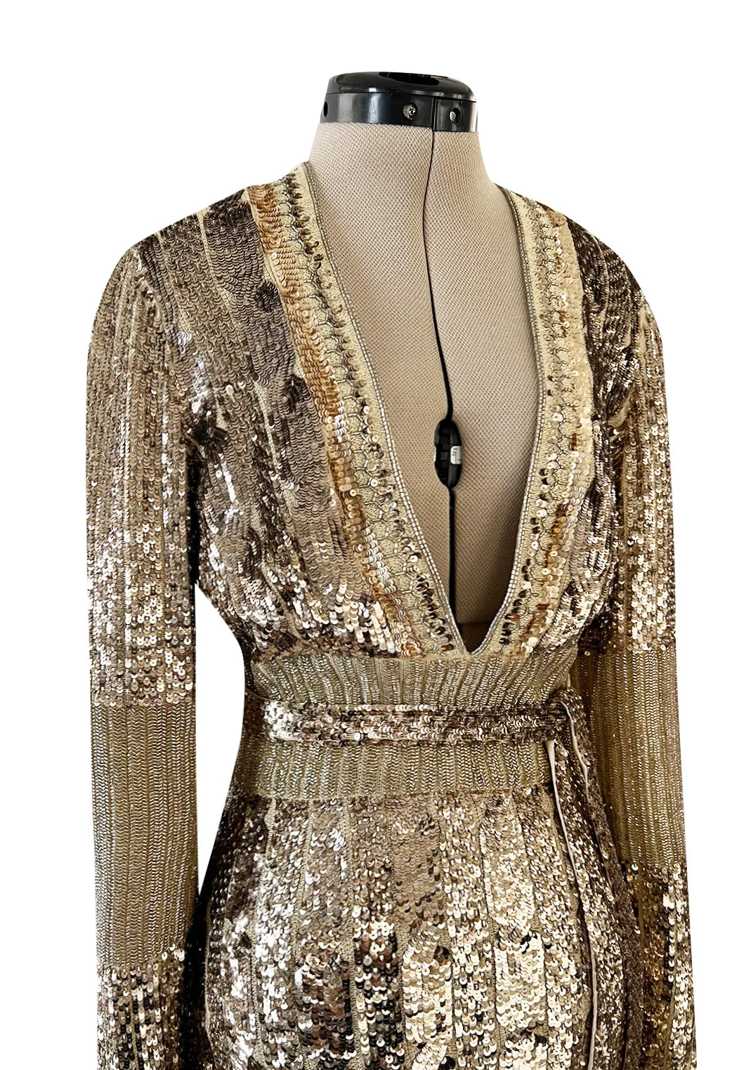 Highly Documented Fall 2006 Gucci by Frida Giannini Runway Gold Sequin Mini Dress