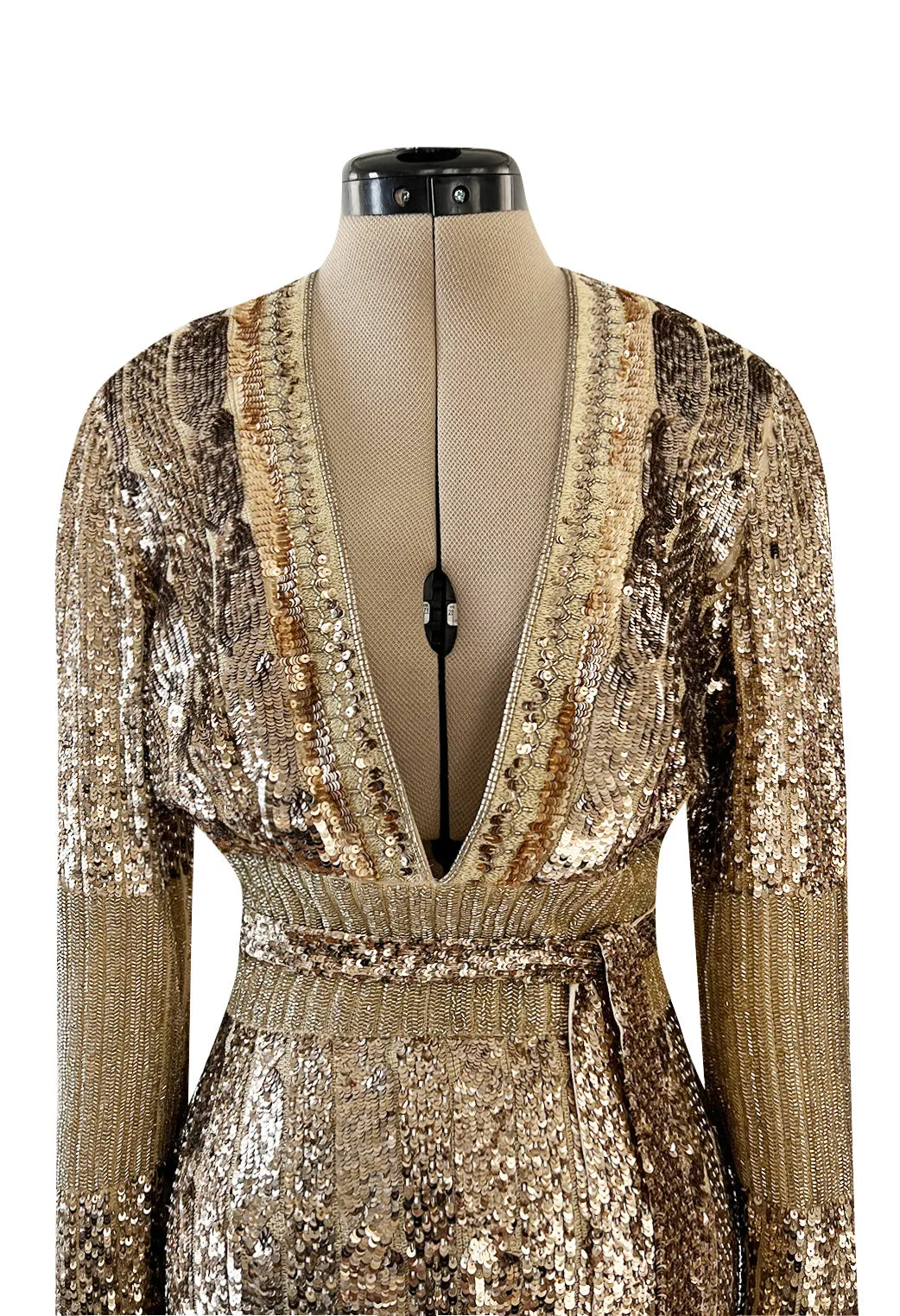 Highly Documented Fall 2006 Gucci by Frida Giannini Runway Gold Sequin Mini Dress