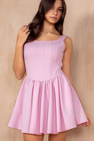Hollie Pink Milkmaid Dress
