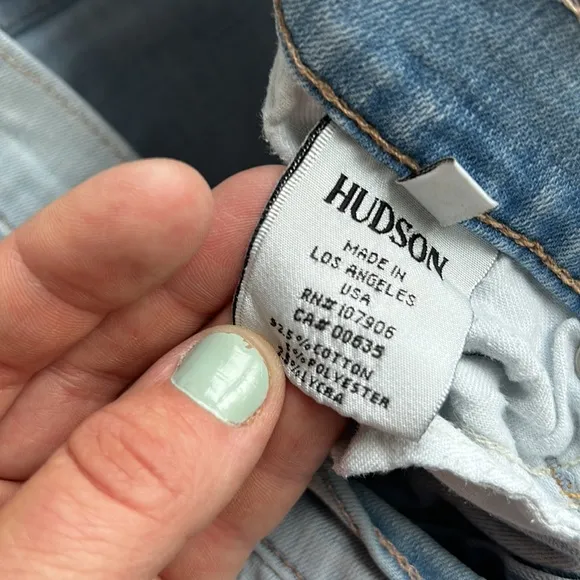 Hudson Harkin crop super skinny cuff jeans