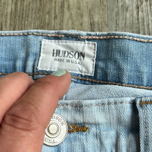 Hudson Harkin crop super skinny cuff jeans