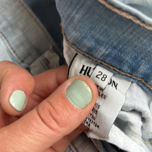Hudson Harkin crop super skinny cuff jeans