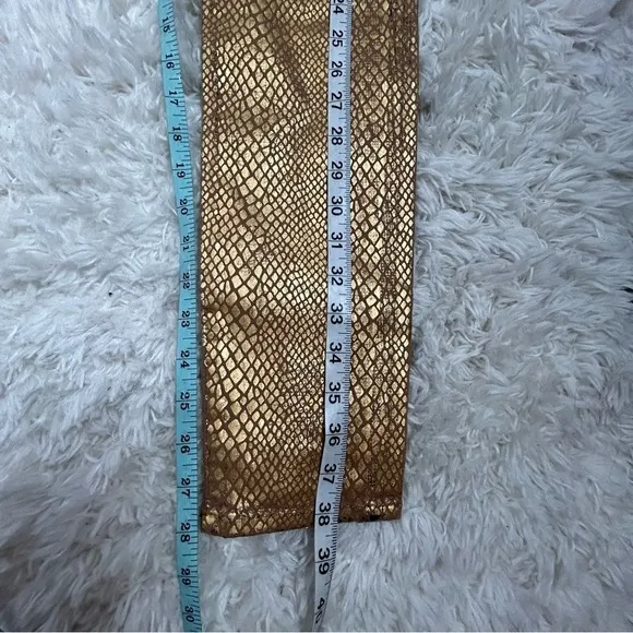 Hudson Jeans Nico Snake Embossed Gold Metallic Skinny Jeans