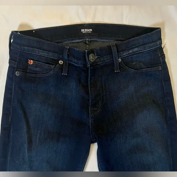 Hudson Nico Midrise Super Skinny Dark Wash Jeans