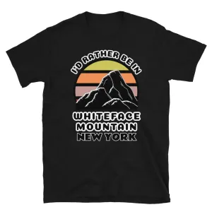 I'd Rather Be in Whiteface Mountain New York T-Shirt | Vintage Sunset Mountain