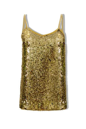 Ilona Rich Gold Sequin Cami Top