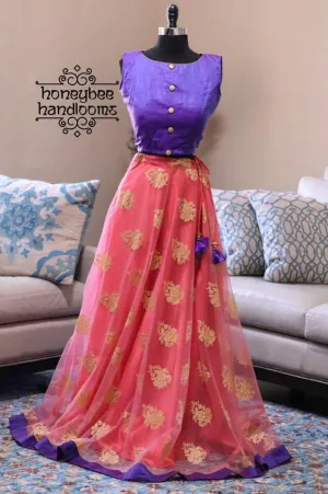 Indian Dress | Indian Crop Top | Indian Lehenga | Indian clothing | Indian Outfit | crop tops for women indian | Organza dress indian |
