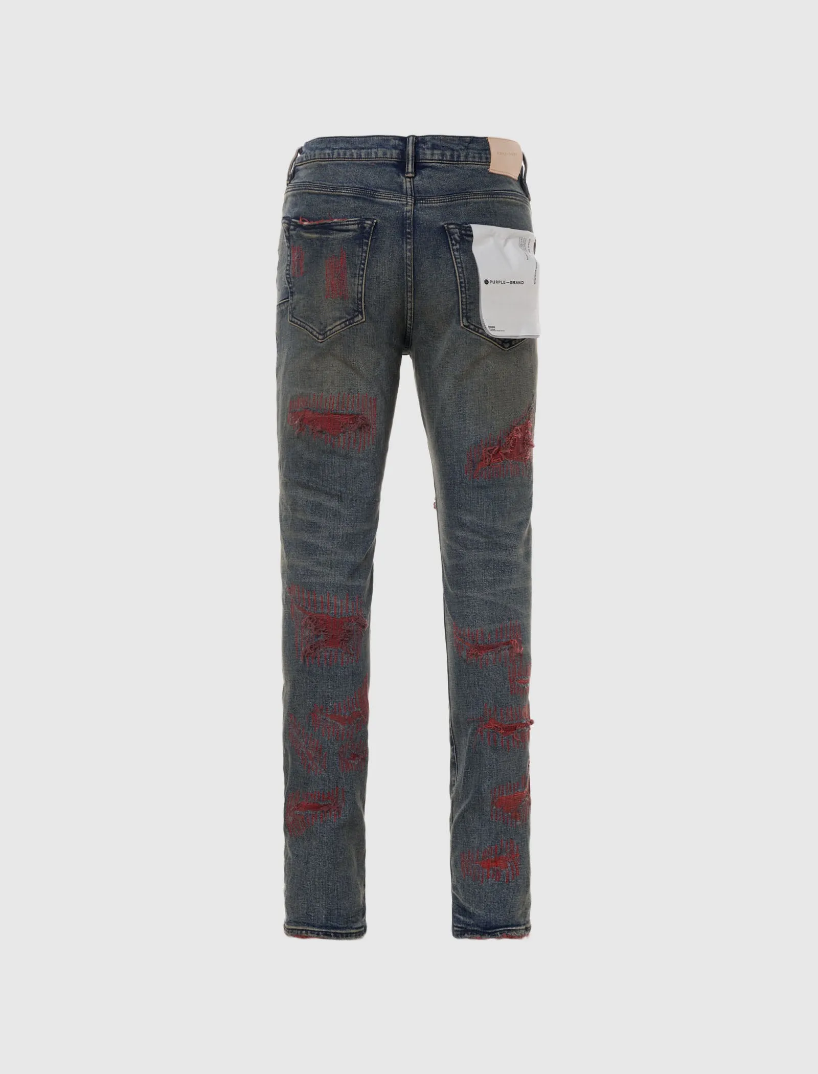 INDIGO RED WEFT BLOWOUT JEAN