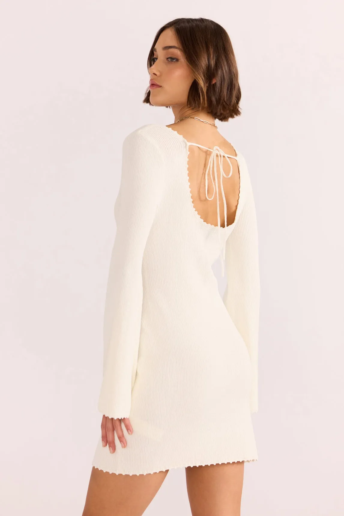 Isla Boucle Knit Mini Dress | Ivory