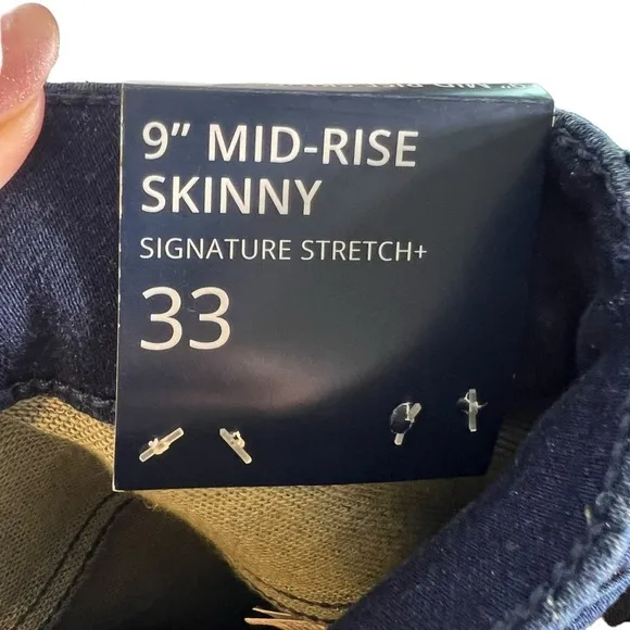 J. Crew Dark Wash 9&quot; Mid Rise Signature Stretch  Skinny Jeans, NWT, Size 33