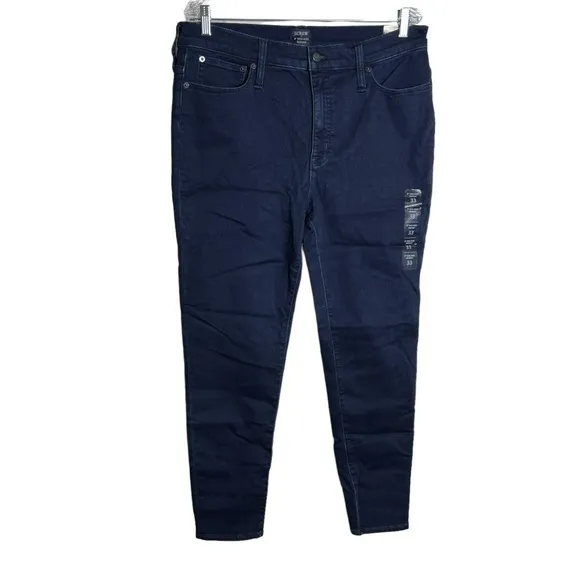 J. Crew Dark Wash 9&quot; Mid Rise Signature Stretch  Skinny Jeans, NWT, Size 33