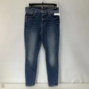 Jeans Skinny By 7 For All Mankind In Blue Denim, Size: 4