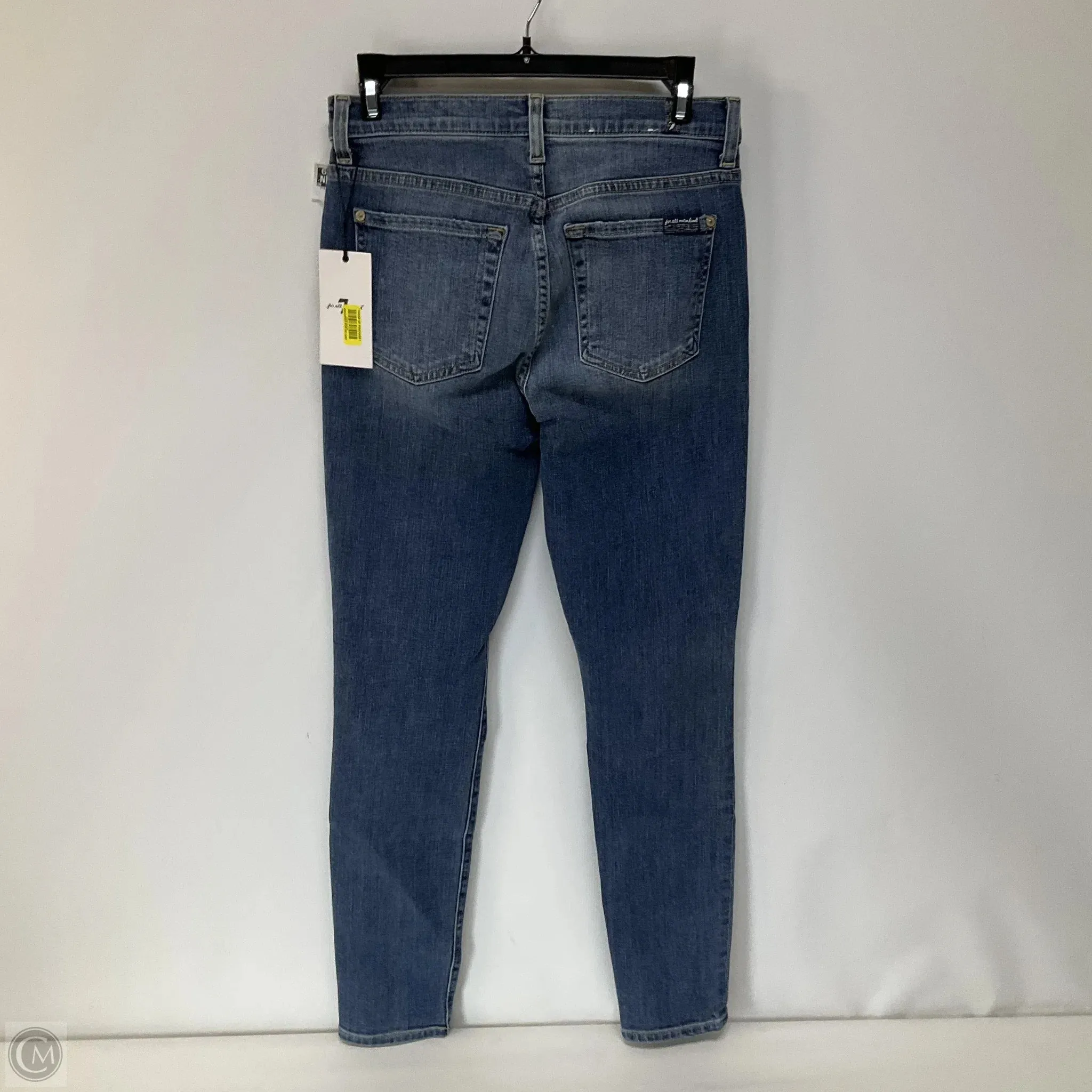 Jeans Skinny By 7 For All Mankind In Blue Denim, Size: 4