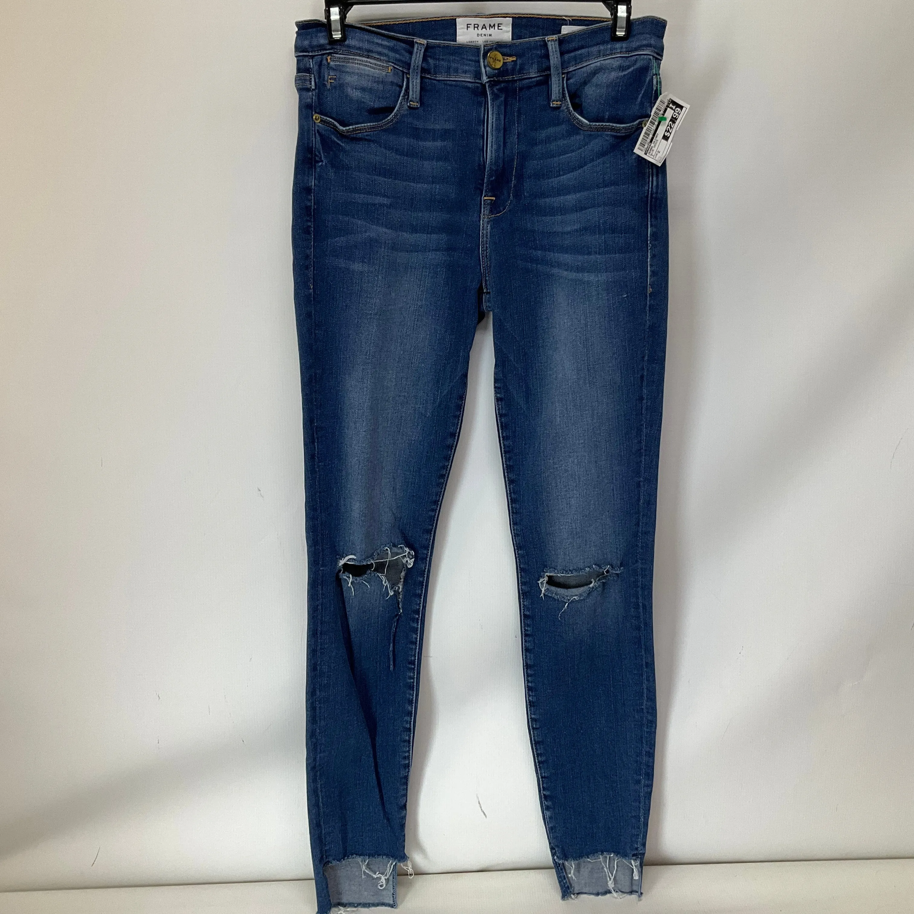 Jeans Skinny By Frame In Blue Denim, Size: 2