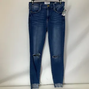 Jeans Skinny By Frame In Blue Denim, Size: 2