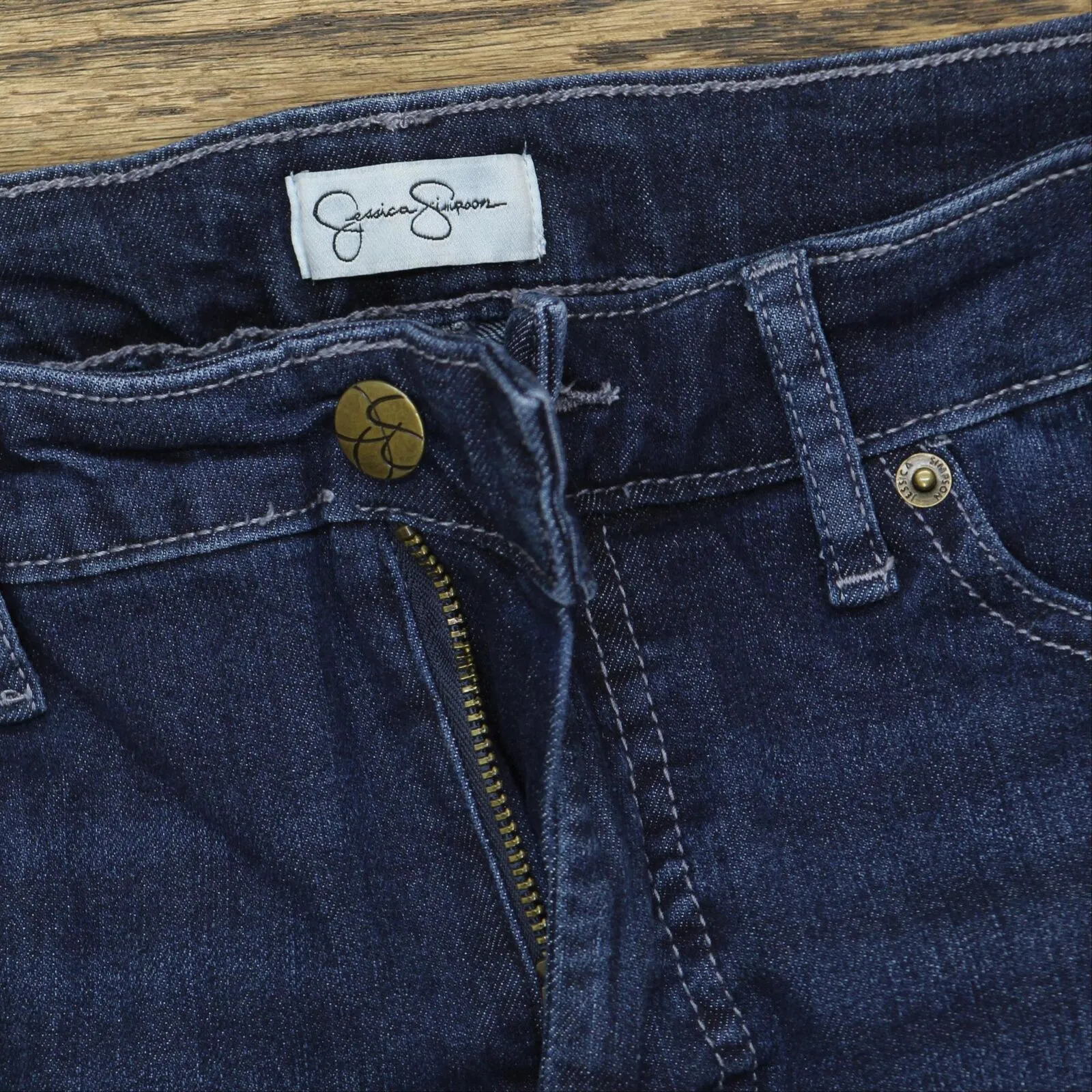 Jessica Simpson Womens Washed Skinny Jeans 1654010 Dark Blue 8
