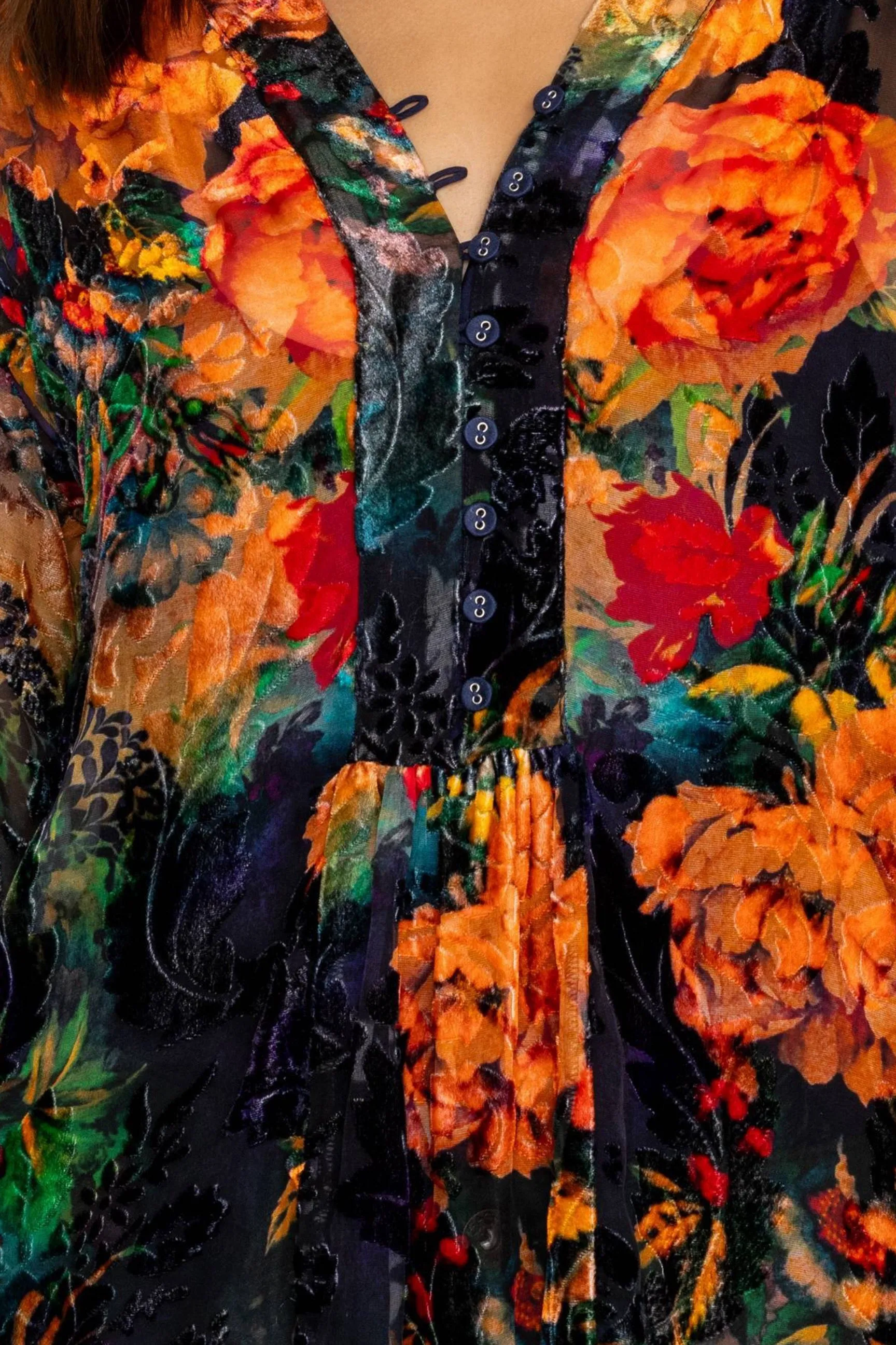 Johnny Was Botina Burnout Floral Blouse C17524A8