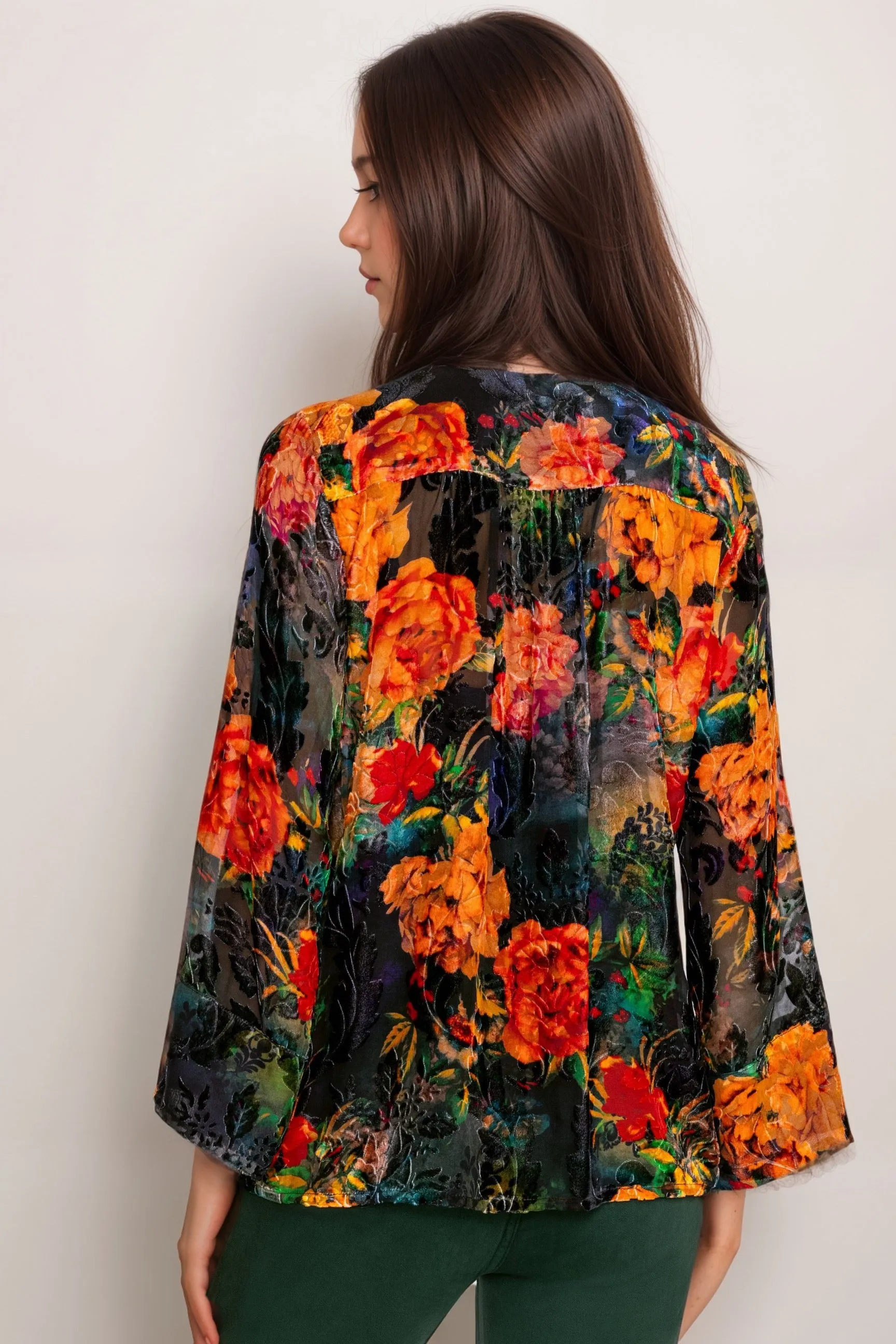 Johnny Was Botina Burnout Floral Blouse C17524A8
