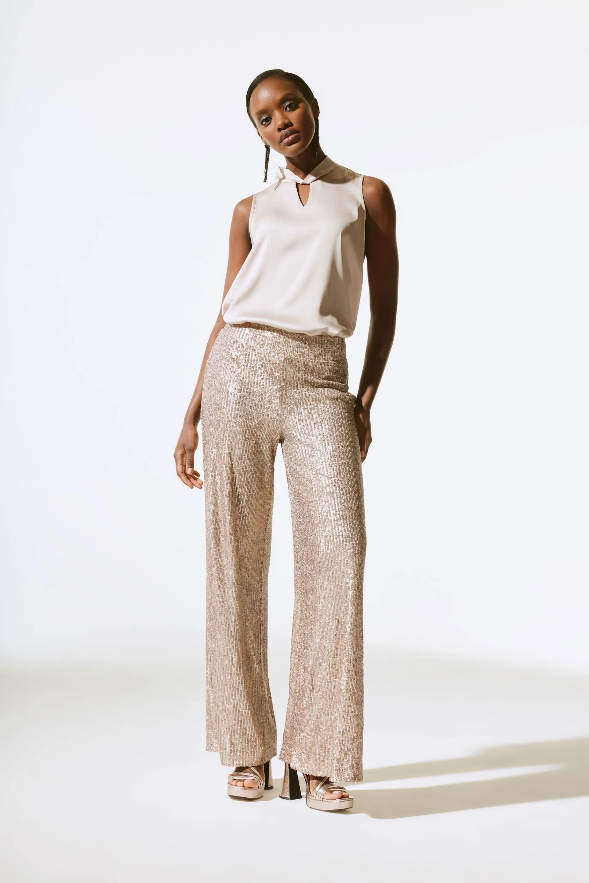 Joseph Ribkoff Satin Keyhole Sleeveless Top 243792