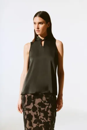 Joseph Ribkoff Satin Keyhole Sleeveless Top 243792