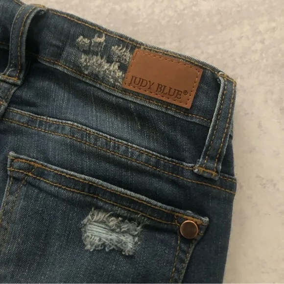 Judy Blue Los Angeles Patch Destroy Skinny Fit Jeans 1/25 NWT