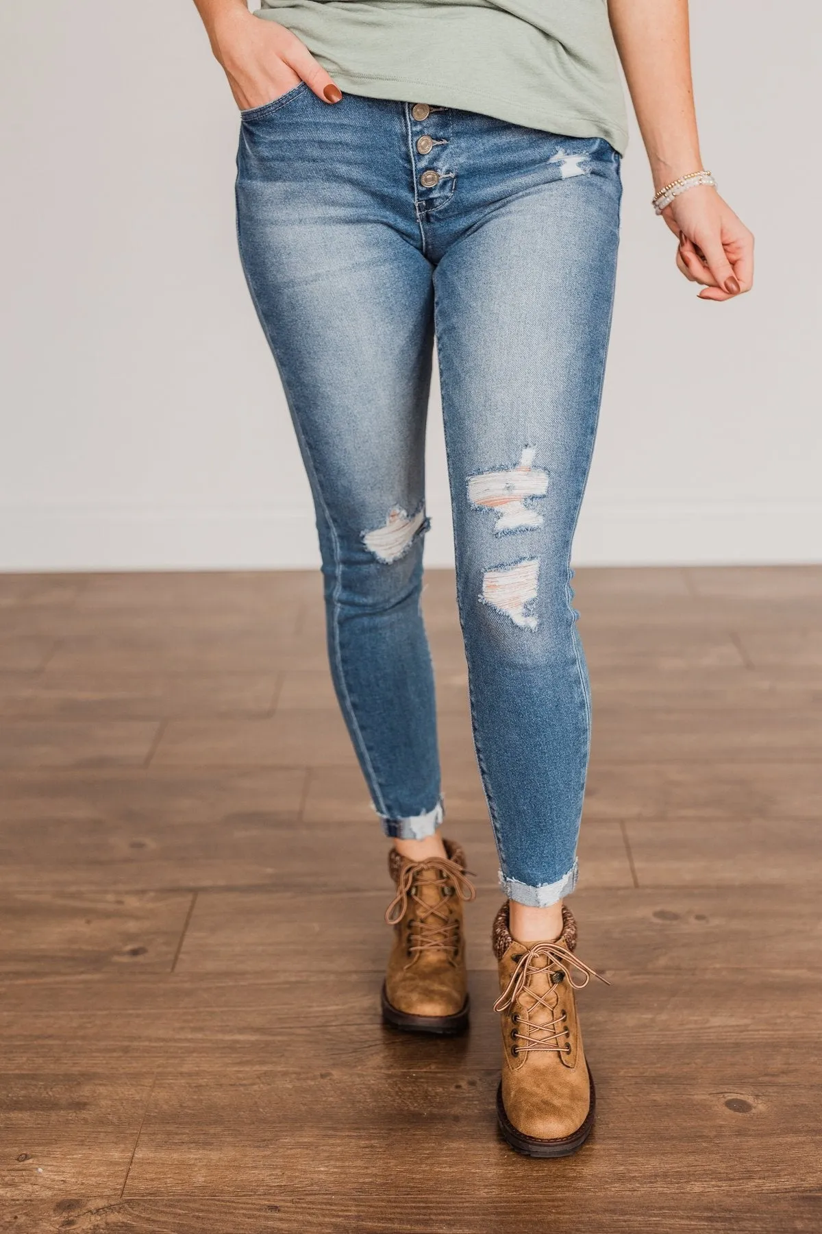 KanCan High Rise Skinny Ankle- Tabitha Wash