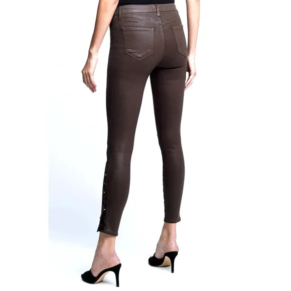 L'Agence Jeans Womens 25 Brown Piper High Rise Skinny Cocoa Mineral Coated NEW