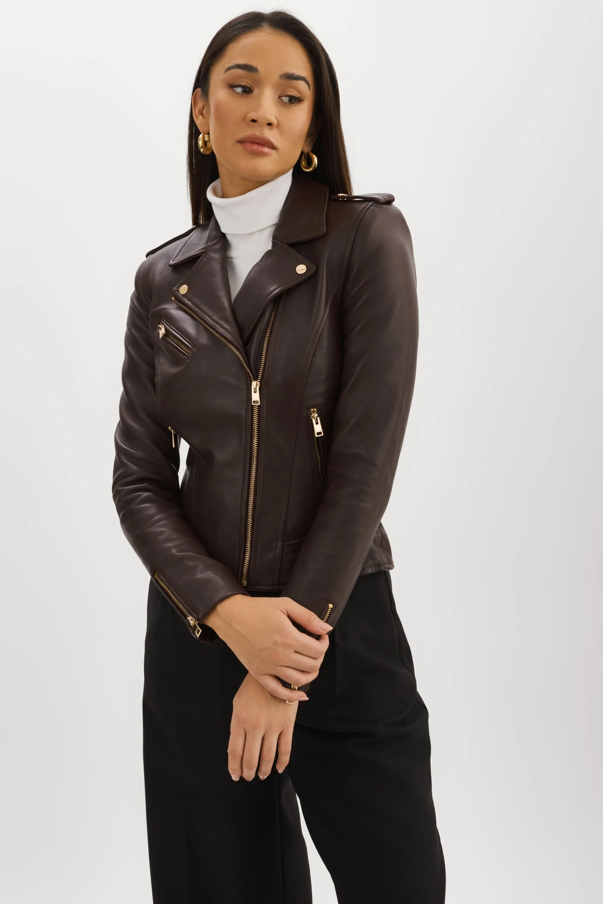 Lamarque Mellie Leather Biker Jacket