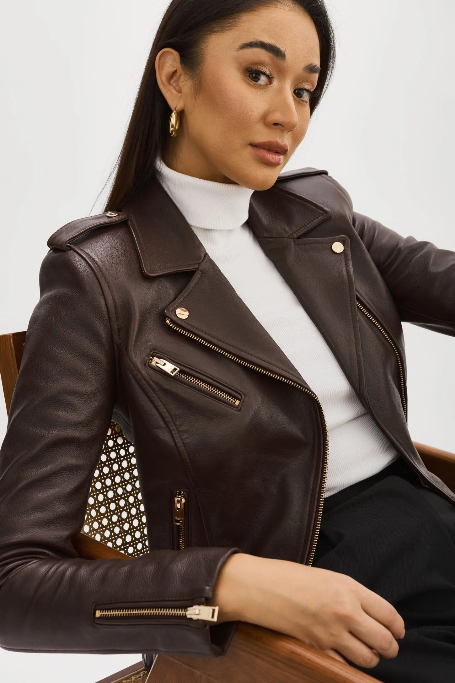Lamarque Mellie Leather Biker Jacket