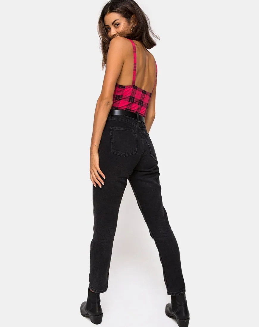 Lantas Bodice in Winter Plaid Red Black