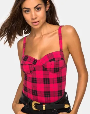 Lantas Bodice in Winter Plaid Red Black