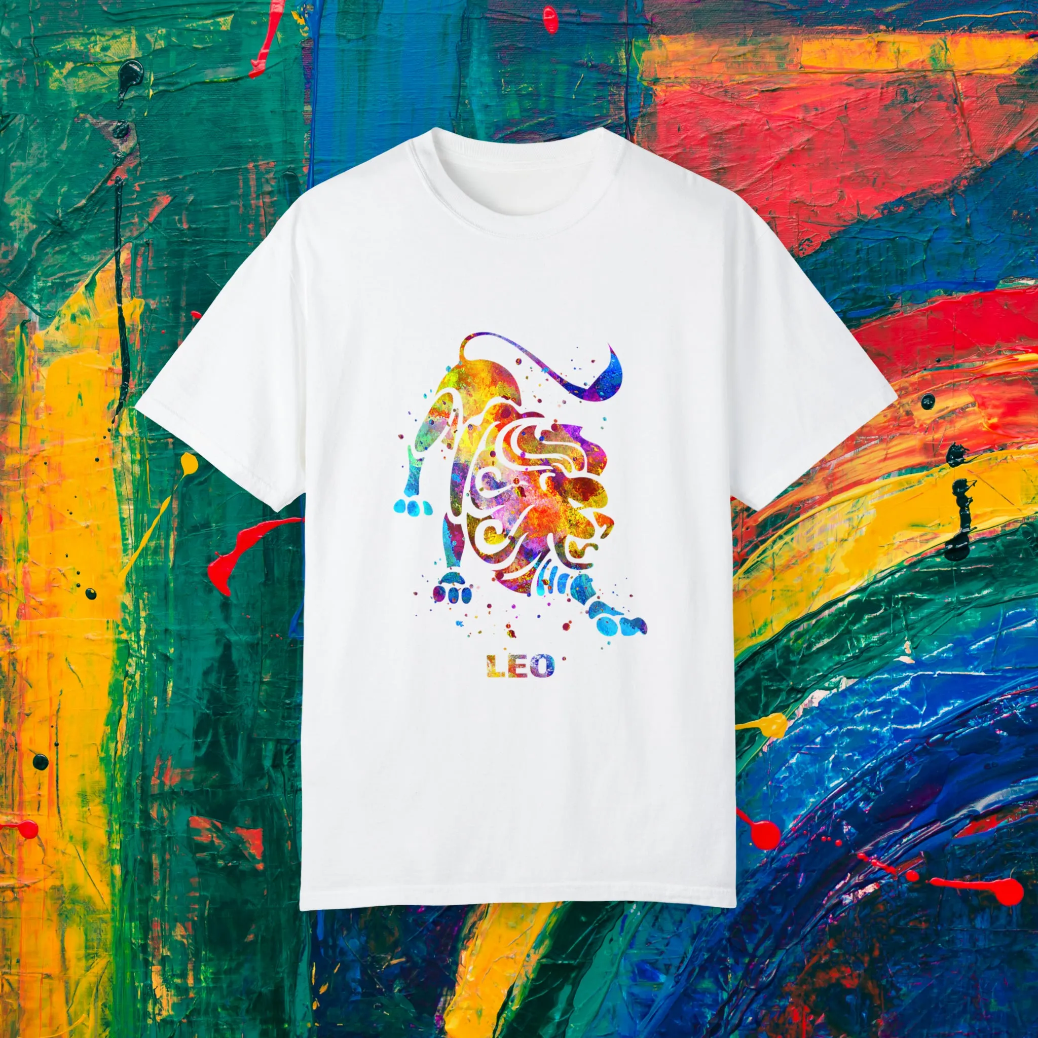 LEO Watercolor Unisex Garment-Dyed T-shirt